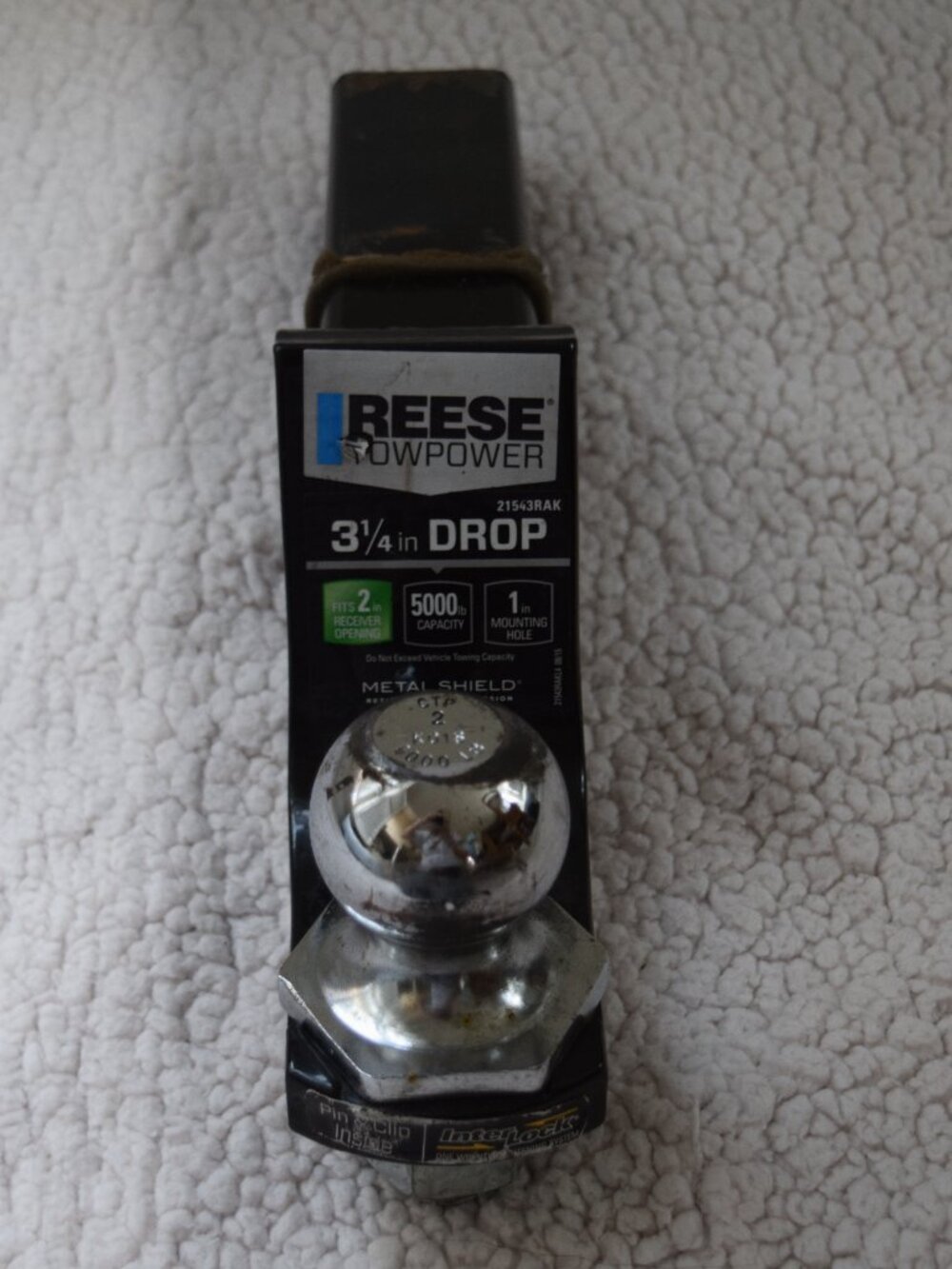 Reese Towpower 21543RAK 3-1/4” Drop Trailer Hitch Ball Mount Kit 2” Ball & Lock - Picture 4 of 6